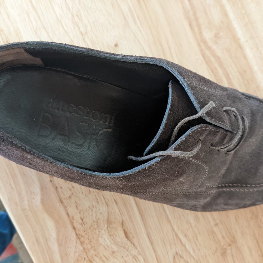 A.Testoni Basic Moccasin Stitch Leather Oxfords - image 3